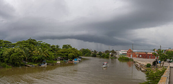 A super storm in the San Juan River in Matanzas, Cuba