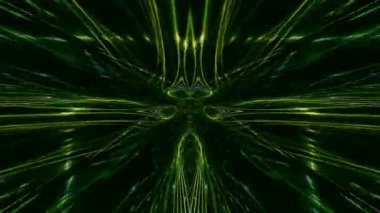 A 3D rendering of streaming through a magic tunnel with colorful sparkles