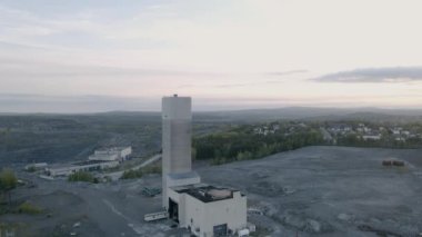 An industrial mine pit excavation point