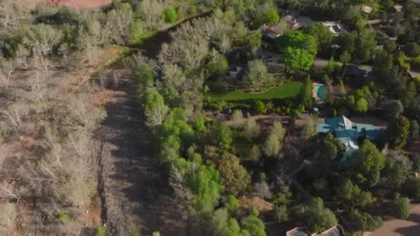 Aerial Reveal Southwest Red Rock Mountainscape Sedona Arizona Sunrise — Stock video