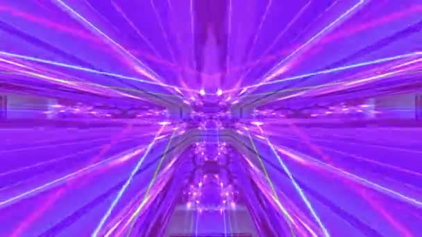 Kaleidoscope Pattern Sparkling Elements Swinging Purple Abstract Background — Stock video