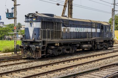 Bardhaman, India- April 21, 20122: A WDM diesel locomotive of the Indian Railways. This was developed in 1962 by the American Locomotive Company.