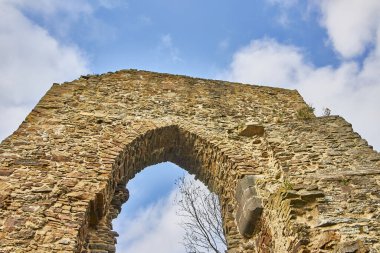 The ruins of an old castle in Lowenburg, Monreal, Eifel in Germany