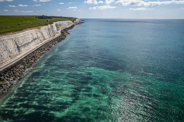 Panoramic View Sussex Downs Roedean Village Turquoise Sea — Stock Photo, Image