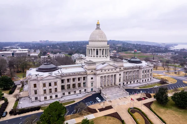 Vue Aérienne Capitole État Arkansas Little Rock Arkansas Avec Ciel — Photo