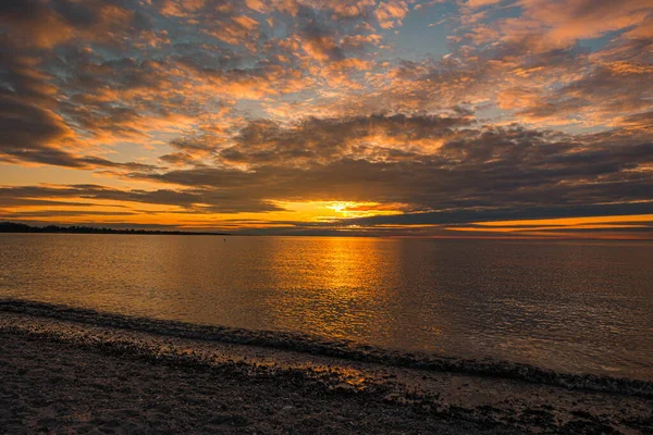 Beautiful Sea Beach Orange Sunset — Stock Photo, Image
