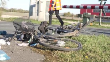 An accident with bicycle and train in Germany