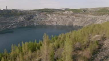An industrial mine pit excavation point