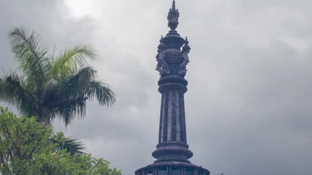 Time Lapse Footage Bajra Sandhi Monument Denpasar Bali Indonesia — Vídeo de stock