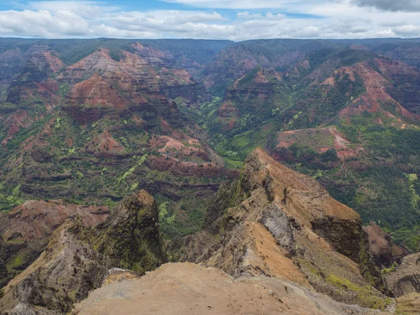 Beautiful Landscape View Kalalau Valley Blue Sky Beautiful Sunny Day — Foto Stock