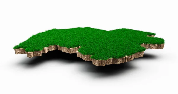 Eine Darstellung Der Geologischen Landkarte Gabuns Mit Grünem Gras Und — Stockfoto