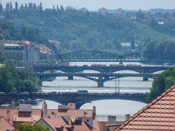 Una Hermosa Vista Una Mañana Brumosa Praga — Foto de Stock