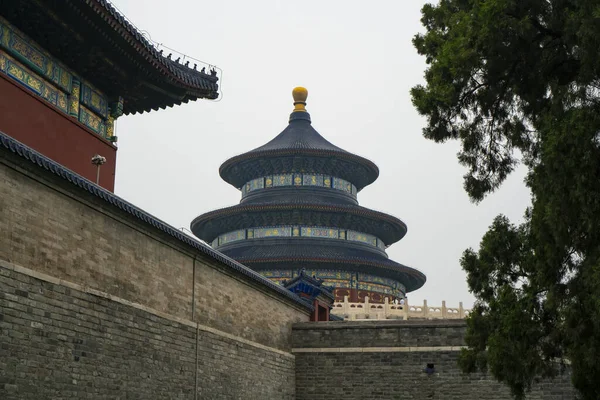 Een Lage Hoek Opname Van Historische Tempel Van Lucht Beijing — Stockfoto