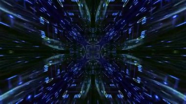 Soyut boşlukta akmakta olan kaleydoskop ögelerinin 3 boyutlu görüntülenmesi