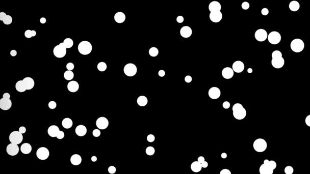 Een Animatie Van Witte Kleine Cirkels Bewegend Zwarte Achtergrond Grafiek — Stockvideo