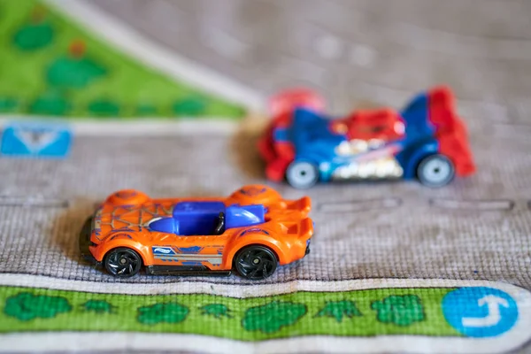 Uma Vista Mattel Hot Wheels Futurista Olhando Carros Modelo Brinquedo — Fotografia de Stock