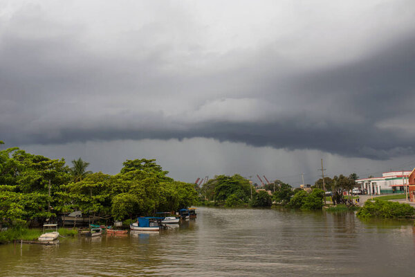 A super storm in the San Juan River in Matanzas, Cuba