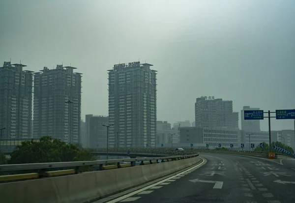 Céu Nebuloso Sobre Edifícios Pequim China — Fotografia de Stock