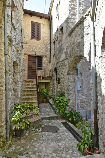 Старая Уютная Улица Деревне Ленола Регион Лацио Италия — стоковое фото