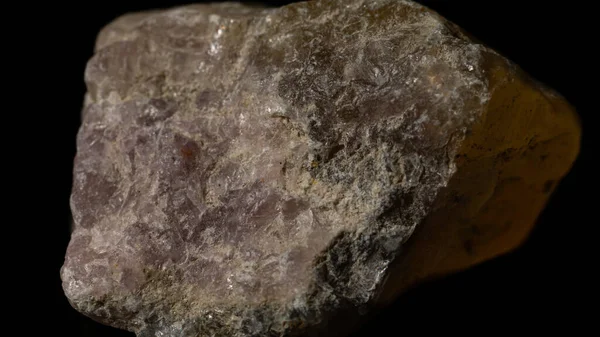 Closeup Uncut Raw Orange Meliphanite Stone Isolated Black Background — Stock Photo, Image