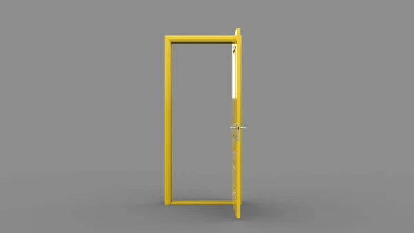 Δημιουργική Απεικόνιση Της Ανοιχτής Κλειστής Πόρτας Καθιστούν Είσοδο Ρεαλιστική Πόρτα — Φωτογραφία Αρχείου