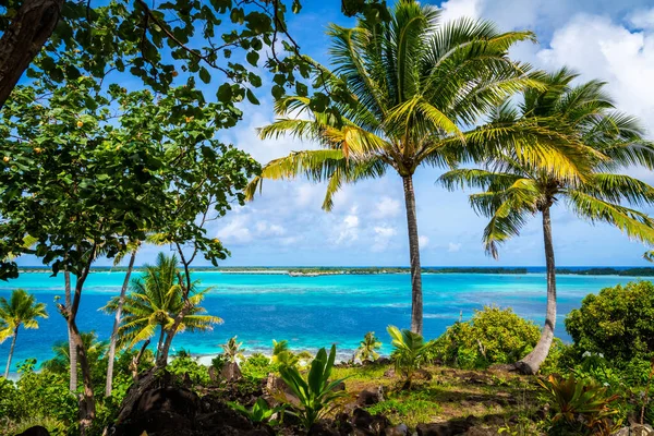 Ładny Widok Ocean Wyspie Bora Bora — Zdjęcie stockowe