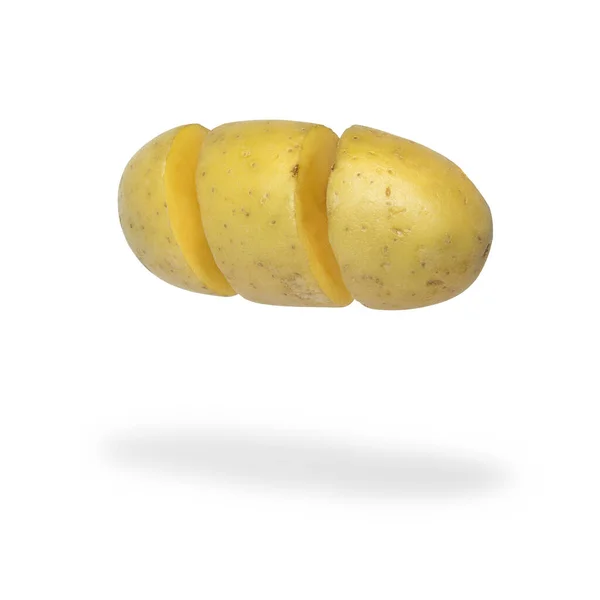 Крупним Планом Шматочки Картоплі Ізольовані Білому Тлі — стокове фото