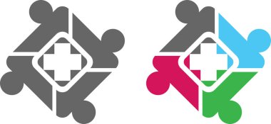 Toplumsal bakım simgesinin renkli bir vektör illüstrasyonu