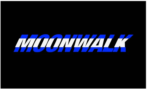 Ένα Διανυσματικό Σχέδιο Της Λέξης Moonwalk Λευκό Και Μπλε Μαύρο — Διανυσματικό Αρχείο