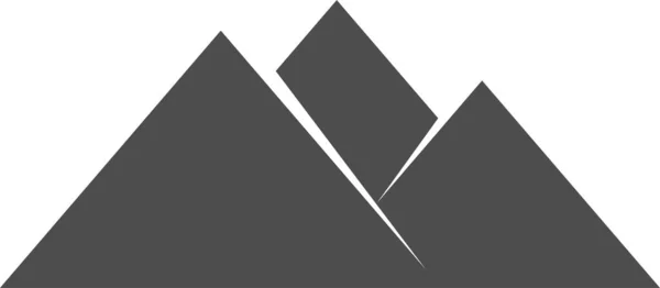 白色背景上有三个山峰的灰色山脉的矢量图标 — 图库矢量图片