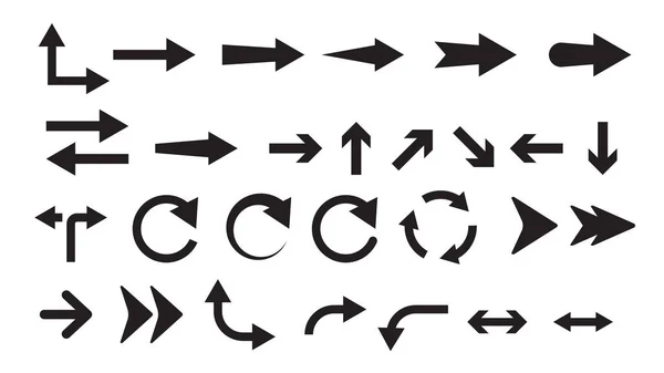 Pijlen Grote Zwarte Set Pictogrammen Pijl Pictogram Pijl Vectorverzameling Pijl — Stockvector