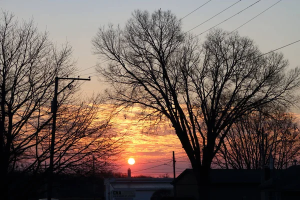 Die Stadt Chillicothe Illinois Bei Sonnenuntergang — Stockfoto