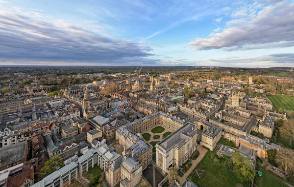 Aerial Panorama Oxford University England Clear Cloudy Sky — Stock Photo, Image