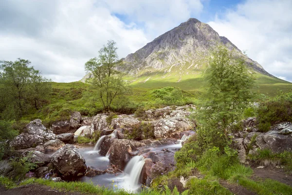 Vista Del Río Etive Cascada Las Tierras Altas Escocia Por —  Fotos de Stock