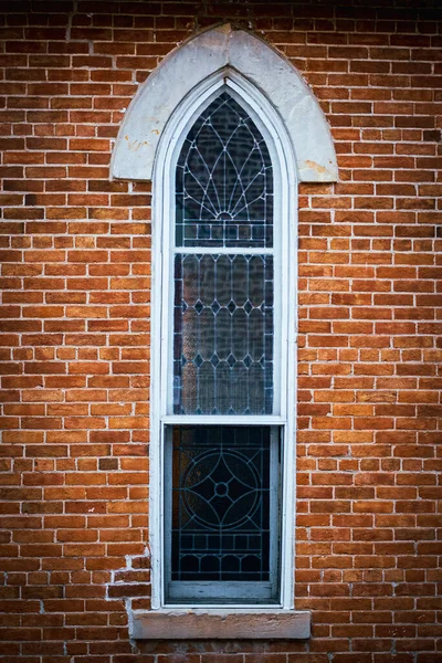 Närbild Ett Högt Fönster — Stockfoto