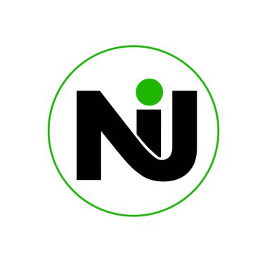 Yeşil çizgili çemberde Ni harfleri olan bir şirket simgesi