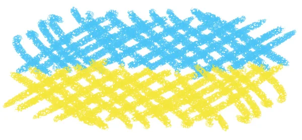 Flaga Ukrainy Grunge Stylu Tle Baner Żółty Niebieski Ołówek Tekstury — Wektor stockowy