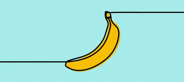 Vector Ilustración Digital Diseño Bananero Una Sola Línea Sobre Fondo — Vector de stock