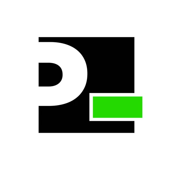 白い背景にP文字のモノグラムアイコンのベクトルデザイン — ストックベクタ