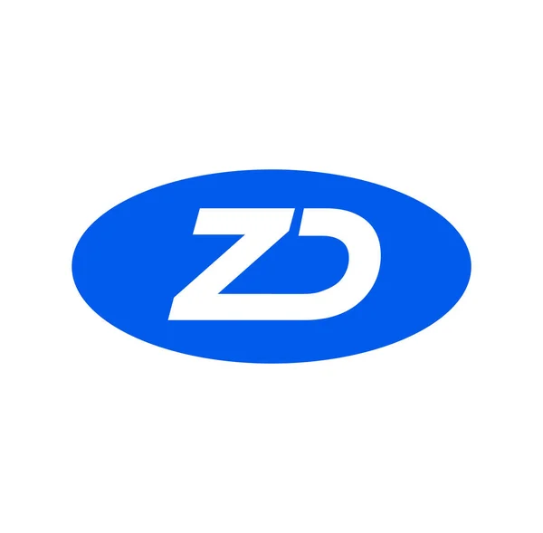 Zd公司名称的矢量图标首字母 白色背景的Zd品牌 — 图库矢量图片