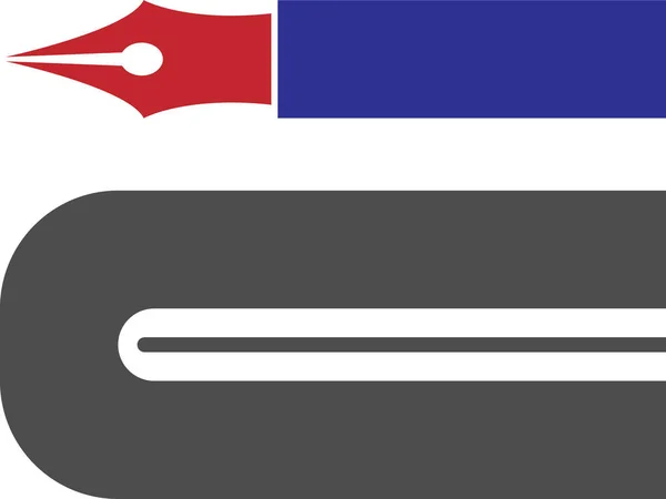 Ein Vektor Flaches Design Des Buchstabens Logo Illustration Blauen Und — Stockvektor
