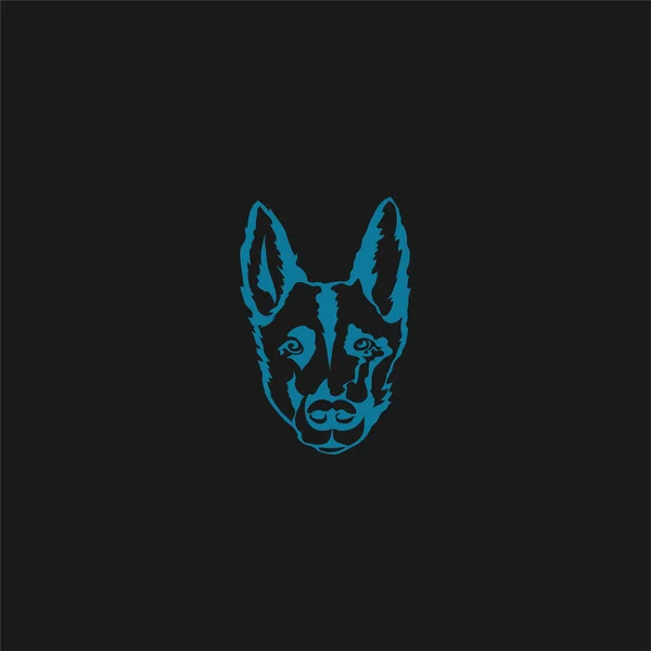Bir Köpek Kafası Logosunun Vektör Çizimi — Stok Vektör