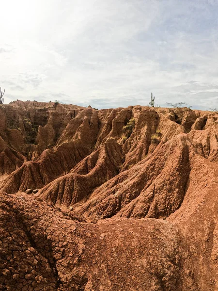 Uma Foto Vertical Deserto Tatacoa Colômbia Durante Dia — Fotografia de Stock