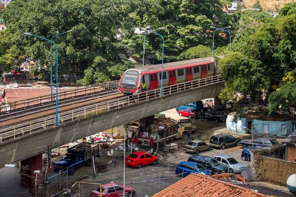 Briefkaart Van Caracas Metro Met Kleurrijke Elementen Van Catia Sector — Stockfoto