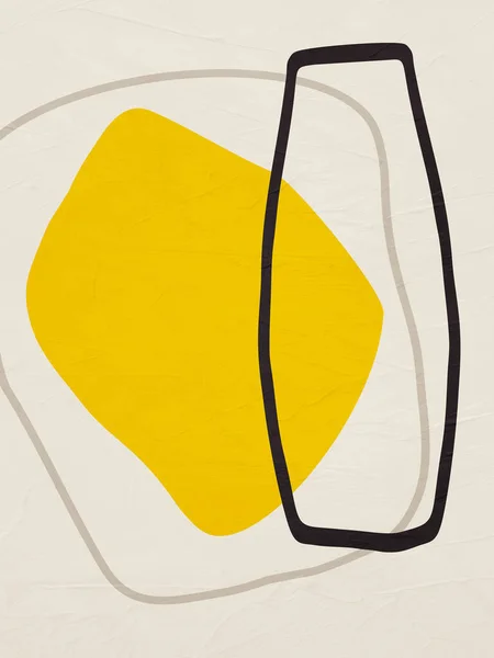 Arte Abstrata Geométrica Textura Formas Geométricas Bege Marrom Amarelo Preto — Fotografia de Stock