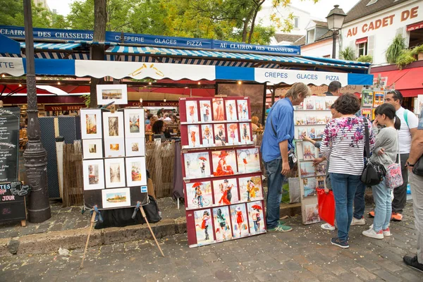 Montmartre Paris Schilder Place Tertre Toeristische Attractie Frankrijk Kunstenaars Die — Stockfoto