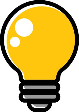 Sarı bir ampulün vektör çizimi - yenilenebilir enerji kavramı