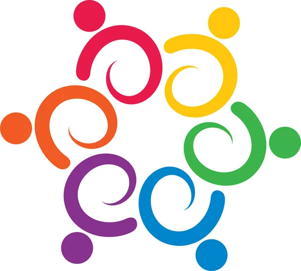 Desain Vektor Dari Logo Komunitas Jaringan Dan Sosial Berwarna Merah - Stok Vektor