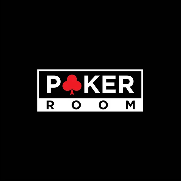 中央にクラブスーツのシンボルとテキスト ポーカールーム と暗い背景のベクトルデザイン — ストックベクタ