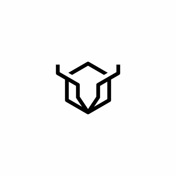 Elegante Einfache Stier Logo Design Vektor — Stockvektor